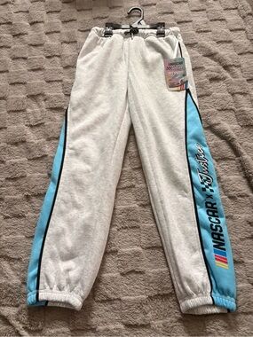 Justice Light Gray & Blue Kids Sweatpants with Side Stripe Girls